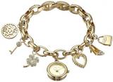 Anne Klein Women's 10-7604CHRM Premium Crystal-Accented Gold-Tone Charm Bracelet...