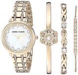 Anne Klein Women's Premium Crystal Accented Watch and Bracelet Set, AK/3488