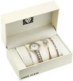 Anne Klein Women's Premium Crystal Accented Watch and Bracelet Set, AK/3488