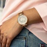 Anne Klein Women's 10/9918RGLP Rose Gold-Tone Watch with Leather Band