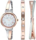 Anne Klein Women's AK/2245RTST Premium Crystal Accented Rose Gold-Tone and Silve...