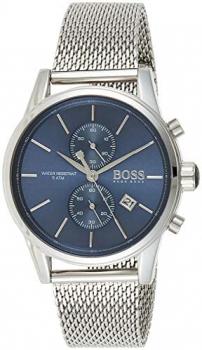 BOSS Men&#39;s Jet Quartz Stainless Steel and Mesh Bracelet Casual Watch, Color: Silver (Model: 1513441)