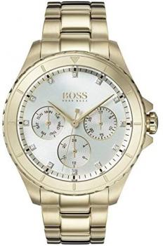 Boss Womens Premiere Gold Plated Bracelet Silver Dial 1502445
