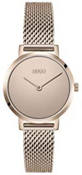 HUGO by Hugo Boss Women&#39;s #Cherish Quartz Watch with Stainless Steel Strap, Carnation, 12 (Model: 1540085)