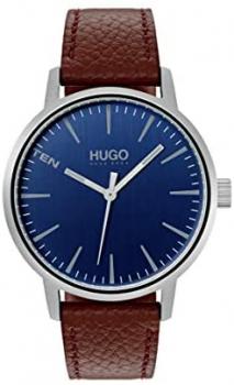 HUGO by Hugo Boss Men&#39;s Stainless Steel Quartz Watch with Leather Strap, Brown, 20 (Model: 1530076)