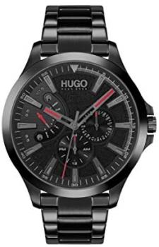 HUGO by Hugo Boss Men&#39;s #LEAP Quartz Watch with Stainless Steel Strap, Black, 22 (Model: 1530175)
