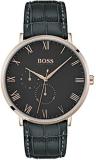 Boss William Classic Dark Grey Leather & Dial Plated Case 1513619