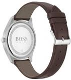 HUGO Men's Stainless Steel Quartz Watch with Leather Strap, Brown, 20 (Model: 1513726)
