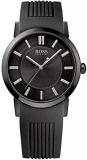 Hugo Boss 1512954 Black Silicone Strap Black Dial Men's Watch