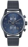 HUGO Men&#39;s Quartz Watch with Stainless Steel Strap, Blue, 22 (Model: 1513836)