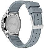 Hugo Men's #Jump Quartz Grey IP and Rubber Strap Casual Watch, Color: Black (Model: 1530047)