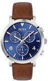 BOSS Spirit, Quartz Stainless Steel and Leather Strap Casual Watch, Brown, Men, ...
