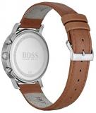 BOSS Spirit, Quartz Stainless Steel and Leather Strap Casual Watch, Brown, Men, 1513689