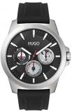 HUGO Men&#39;s #Twist Stainless Steel Quartz Watch with Silicone Strap, Black, 22 (Model: 1530129)