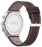 HUGO Men's Stainless Steel Quartz Watch with Leather Strap, Brown, 22 (Model: 1513709)