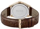 BOSS Men's Stainless Steel Quartz Watch with Leather Strap, Brown, 22 (Model: 1513796)