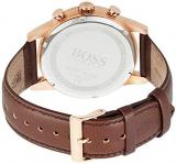 BOSS Men's Navigator Quartz Rose Gold and Leather Strap Casual Watch, Color: Brown (Model: 1513496)