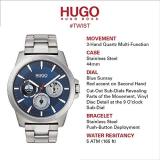 HUGO by Hugo Boss Men's #Twist Quartz Watch with Stainless Steel Strap, Silver, 22 (Model: 1530131)