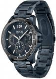 HUGO by Hugo Boss Men's Quartz Watch with Stainless Steel Strap, Blue, 22 (Model: 1530194)