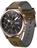 HUGO by Hugo Boss Men's #Chase Stainless Steel Quartz Watch with Leather Strap, Brown, 22 (Model: 1530162)