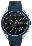 HUGO Men&#39;s Stainless Steel Quartz Watch with Silicone Strap, Blue, 22 (Model: 1513717)