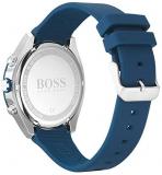 HUGO Men's Stainless Steel Quartz Watch with Silicone Strap, Blue, 22 (Model: 1513717)