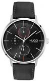 HUGO by Hugo Boss Men's #Exist Stainless Steel Quartz Watch with Leather Strap, Black, 21 (Model: 1530169)
