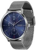 HUGO by Hugo Boss Men's #Exist Quartz Watch with Stainless Steel Strap, Silver, 21 (Model: 1530171)
