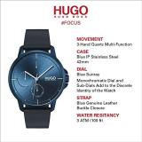 HUGO by Hugo Boss Men's Stainless Steel Quartz Watch with Leather Strap, Blue, 17.5 (Model: 1530033)