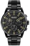 HUGO by Hugo Boss Men&#39;s #Seek Stainless Steel Quartz Watch with Black Ion Plated Strap, 22 (Model: 1530177)