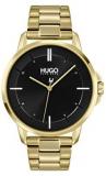 HUGO by Hugo Boss Men's Quartz Watch with Stainless Steel Strap, Gold Plated, 20 (Model: 1530167)