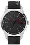 HUGO by Hugo Boss Men&#39;s #Invent Stainless Steel Quartz Watch with Leather Calfskin Strap, Black, 22 (Model: 1530146)