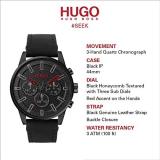 HUGO by Hugo Boss Men's #Seek Stainless Steel Quartz Watch with Leather Calfskin Strap, Black, 22 (Model: 1530149)