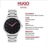 HUGO by Hugo Boss Men's #Stand Quartz Watch with Stainless Steel Strap, Silver, 20 (Model: 1530140)