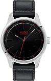 HUGO by Hugo Boss Men's Stainless Steel Quartz Watch with Leather Strap, Bla...