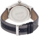 BOSS Men's Legacy Quartz Stainless Steel and Fabric Strap Casual Watch, Color: Grey (Model: 1513683)