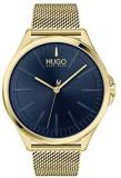 HUGO by Hugo Boss # Smash Men&#39;s Quartz Gold Plated Case and Mesh Bracelet Casual Watch, Color: (Model: 1530178)