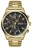HUGO Men's Quartz Watch with Stainless Steel Strap, Gold Plated, 22 (Model: ...