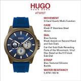 HUGO by Hugo Boss Men's #Twist Stainless Steel Quartz Watch with Silicone Strap, Blue, 22 (Model: 1530130)