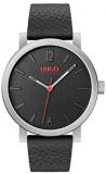 HUGO by Hugo Boss Men's Stainless Steel Quartz Watch with Leather Strap, Bla...