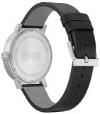 HUGO by Hugo Boss Men's Stainless Steel Quartz Watch with Leather Strap, Black, 20 (Model: 1530115)