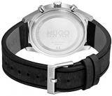 HUGO Men's #Chase Stainless Steel Quartz Watch with Leather Strap, Black, 22 (Model: 1530161)
