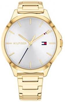 Tommy Hilfiger Women&#39;s Quartz Watch with Stainless Steel Strap, Gold Plated, 15.4 (Model: 1782086)