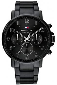 Tommy Hilfiger Men&#39;s Quartz Watch with Stainless Steel Strap, Black, 12.6 (Model: 1710383)