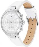 Tommy Hilfiger Women's Stainless Steel Quartz Watch with Leather Strap, White, 19 (Model: 1782352)