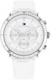 Tommy Hilfiger Women's Stainless Steel Quartz Watch with Leather Strap, Whit...