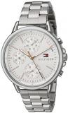 Tommy Hilfiger Women&#39;s Casual Sport Stainless Steel Quartz Watch with Stainless-Steel Strap, Tone, 18 (Model: 1781787)