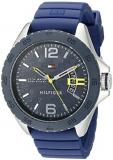 Tommy Hilfiger Men&#39;s 1791204 Stainless Steel Casual Sport Watch With Blue Silicone Band