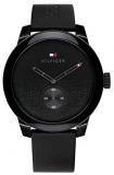 Tommy Hilfiger Men's Quartz Watch with Leather Strap, Black, 20 (Model: 1791800)