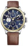 Tommy Hilfiger Men&#39;s 1791137 Cool Sport Two-Tone Stainless Steel Watch with Leather Band